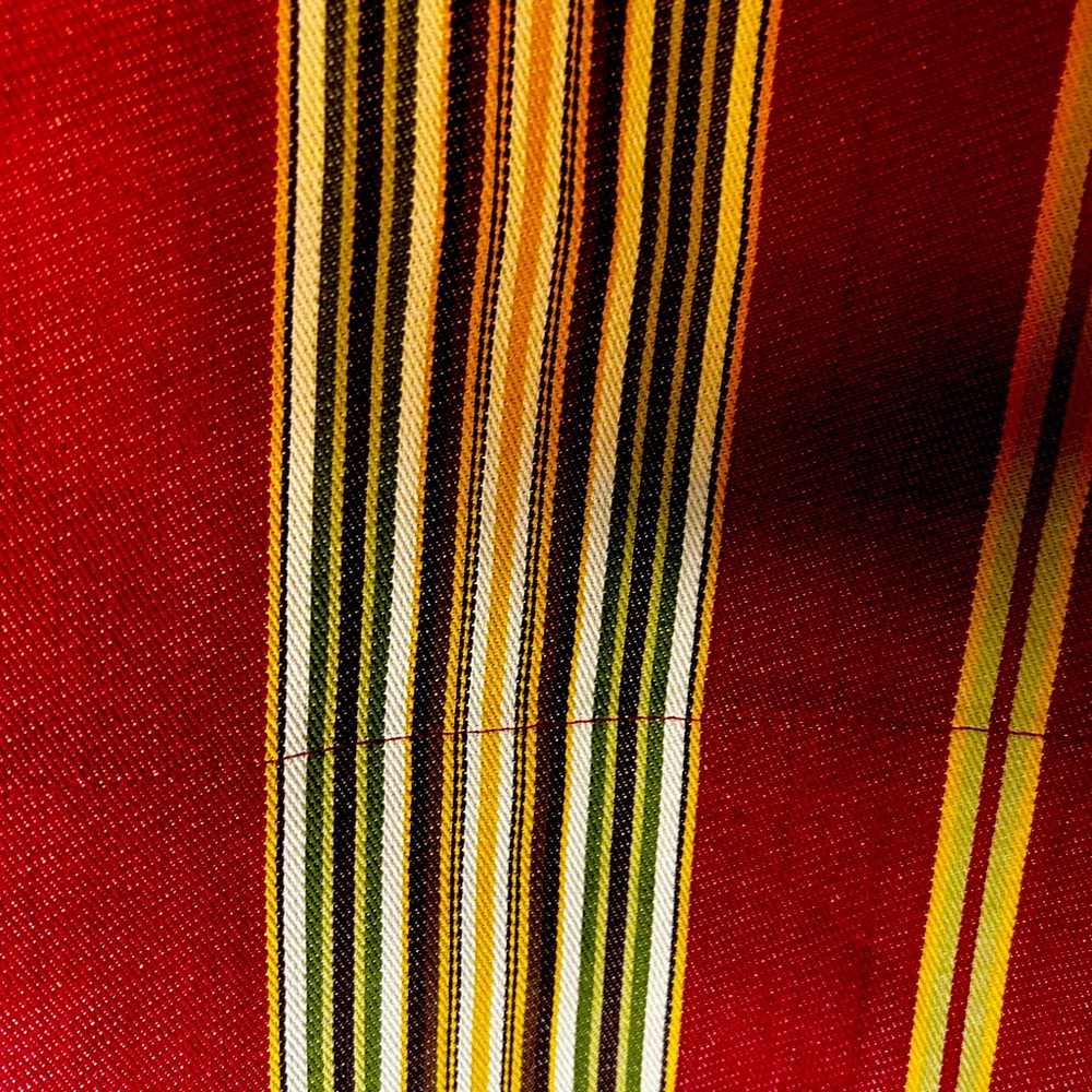 Pottery Barn Morgan Stripe Cafe Valance Pole Pocket Red/Green 44" x 24” New (1)